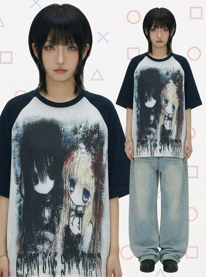 "digital emo" raglan tee
