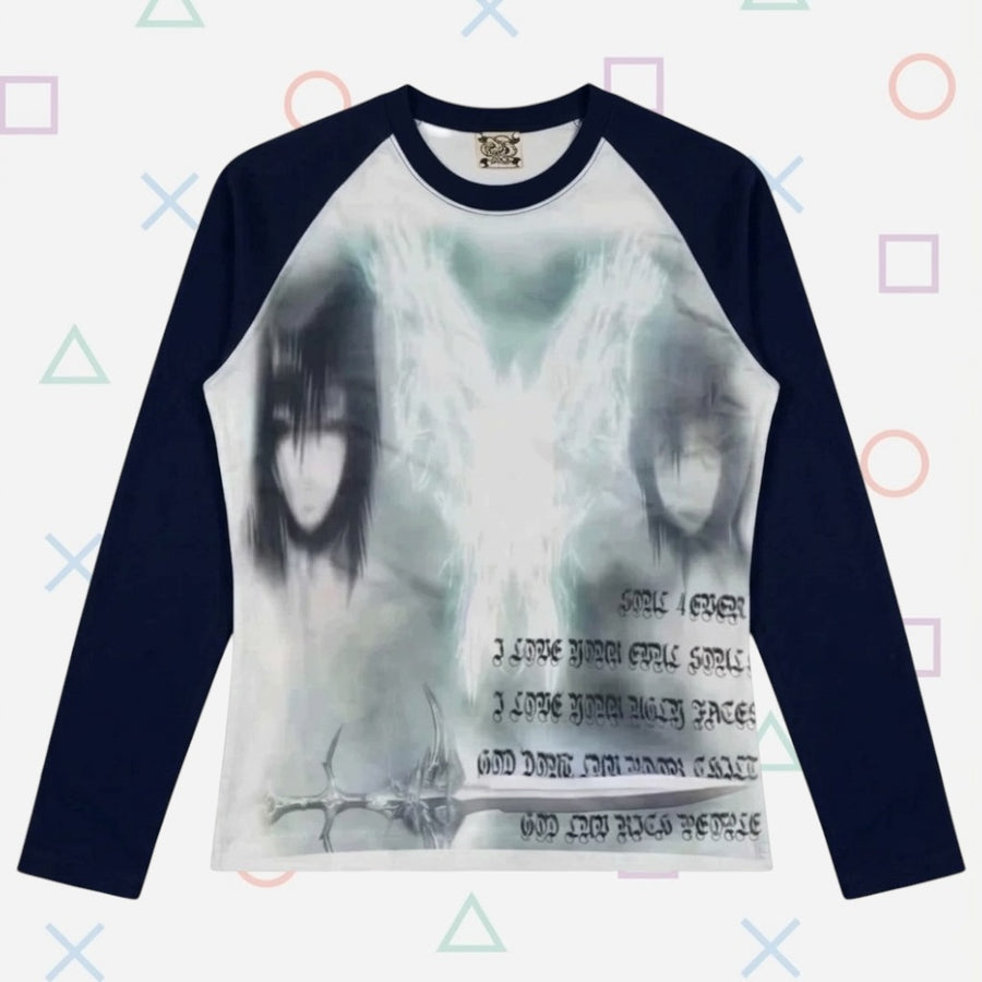 "cyber nostalgia" raglan tee