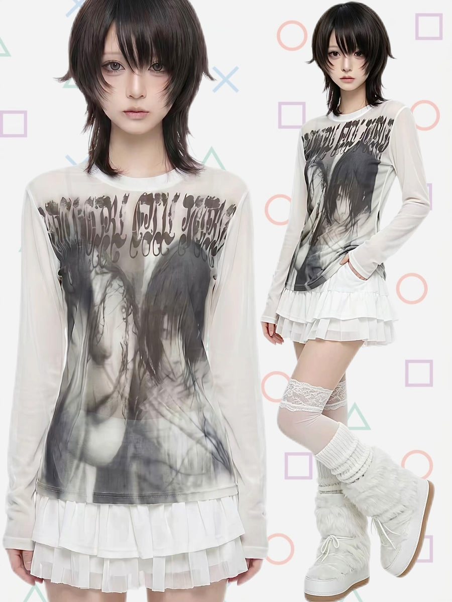 "misty ghost" long tee