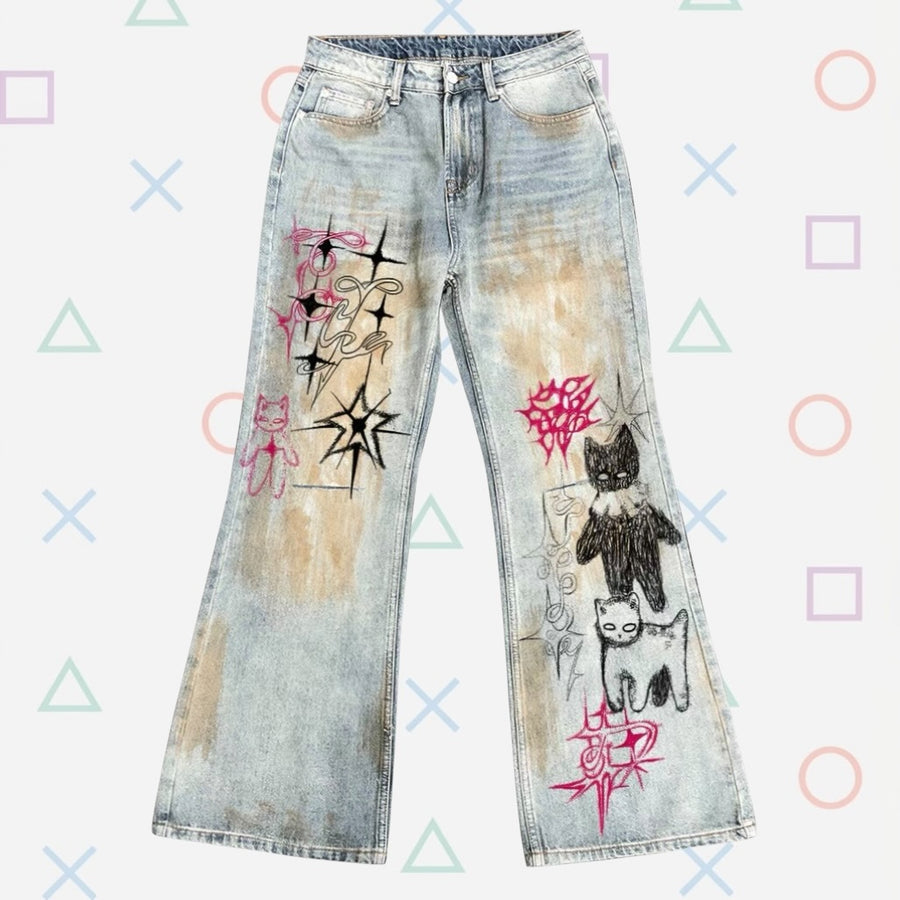 "pinkish tribal" denim