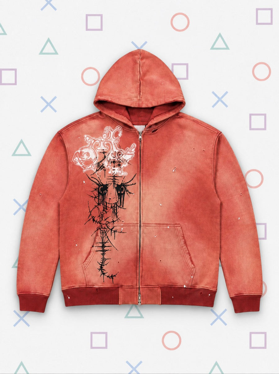 "rust static" zip hoodie