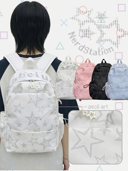 ascii star backpack white
