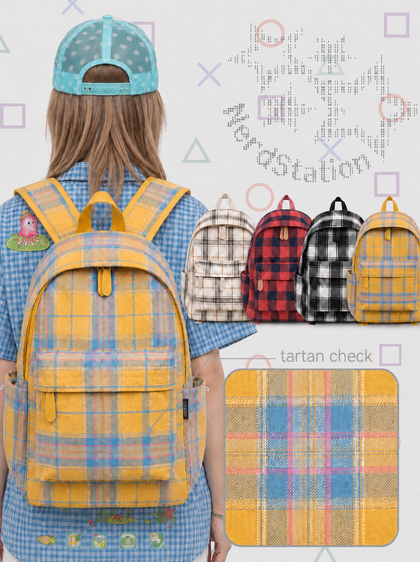 nerd check backpack yellow